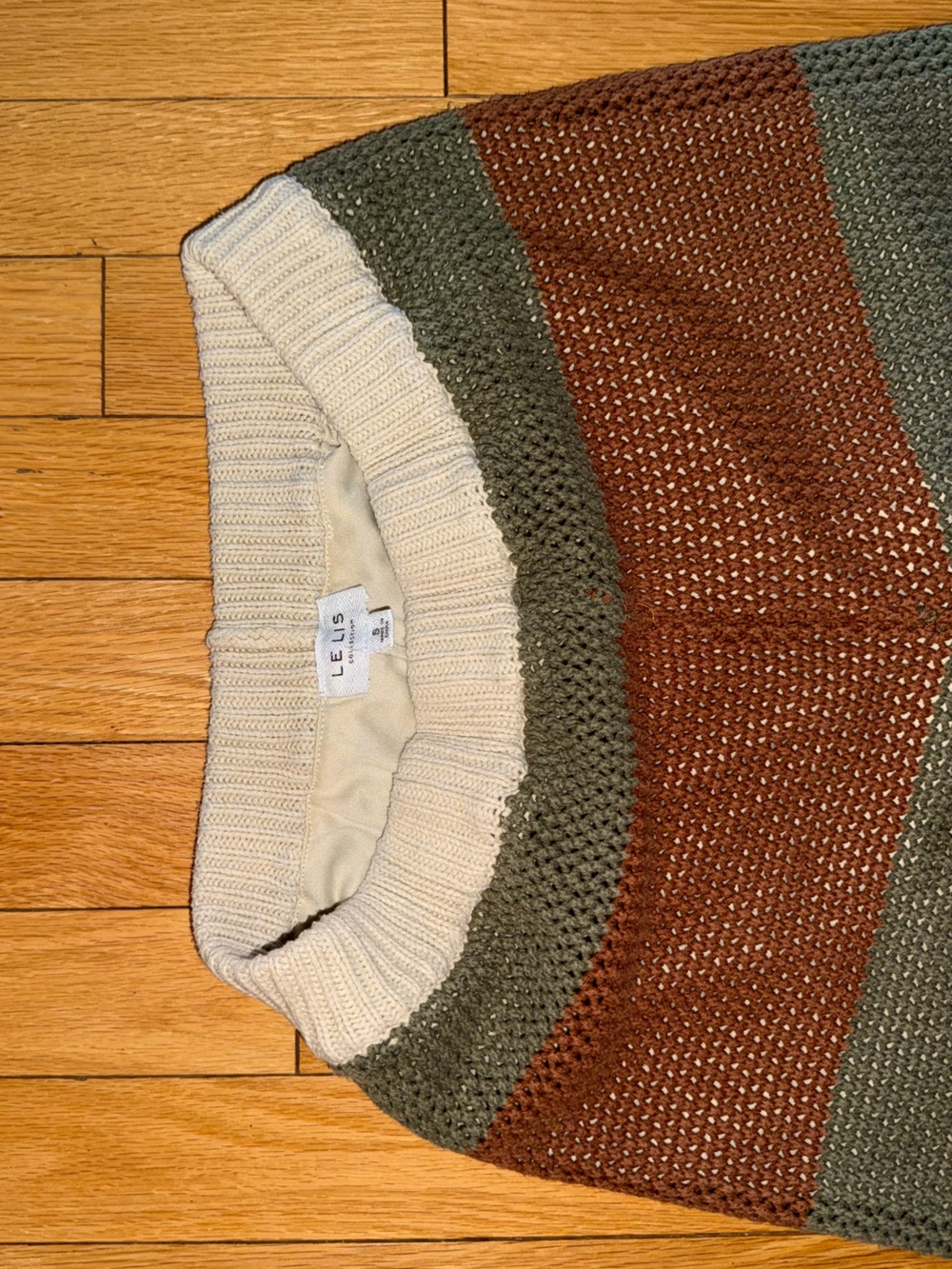 Knit Flare Pants in Olive, Cream & Brown - Picture 3 of 3